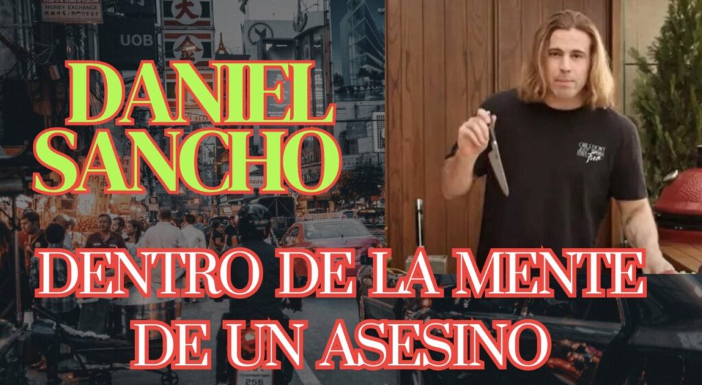 Imagen de Daniel Sancho con un cuchillo en un entorno urbano