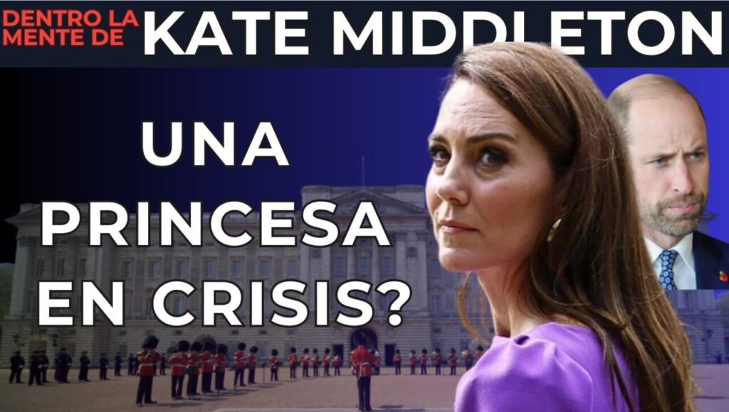 Kate Middleton en un evento con el Palacio de Buckingham de fondo