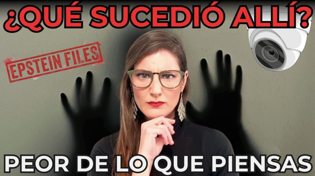 Mujer pensativa con fondo oscuro y siluetas de manos.